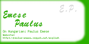 emese paulus business card